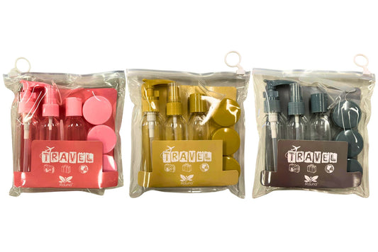Travel Cosmetic Bottles 8pcs Set 3 Asstd