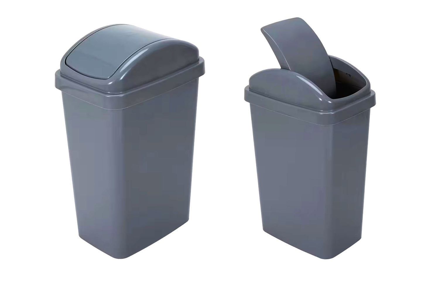 55L Slim Plastic Bin W/Swing Lid