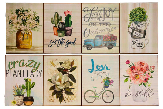 Wall Art Painting MDF 24x32cm 8 Asstd