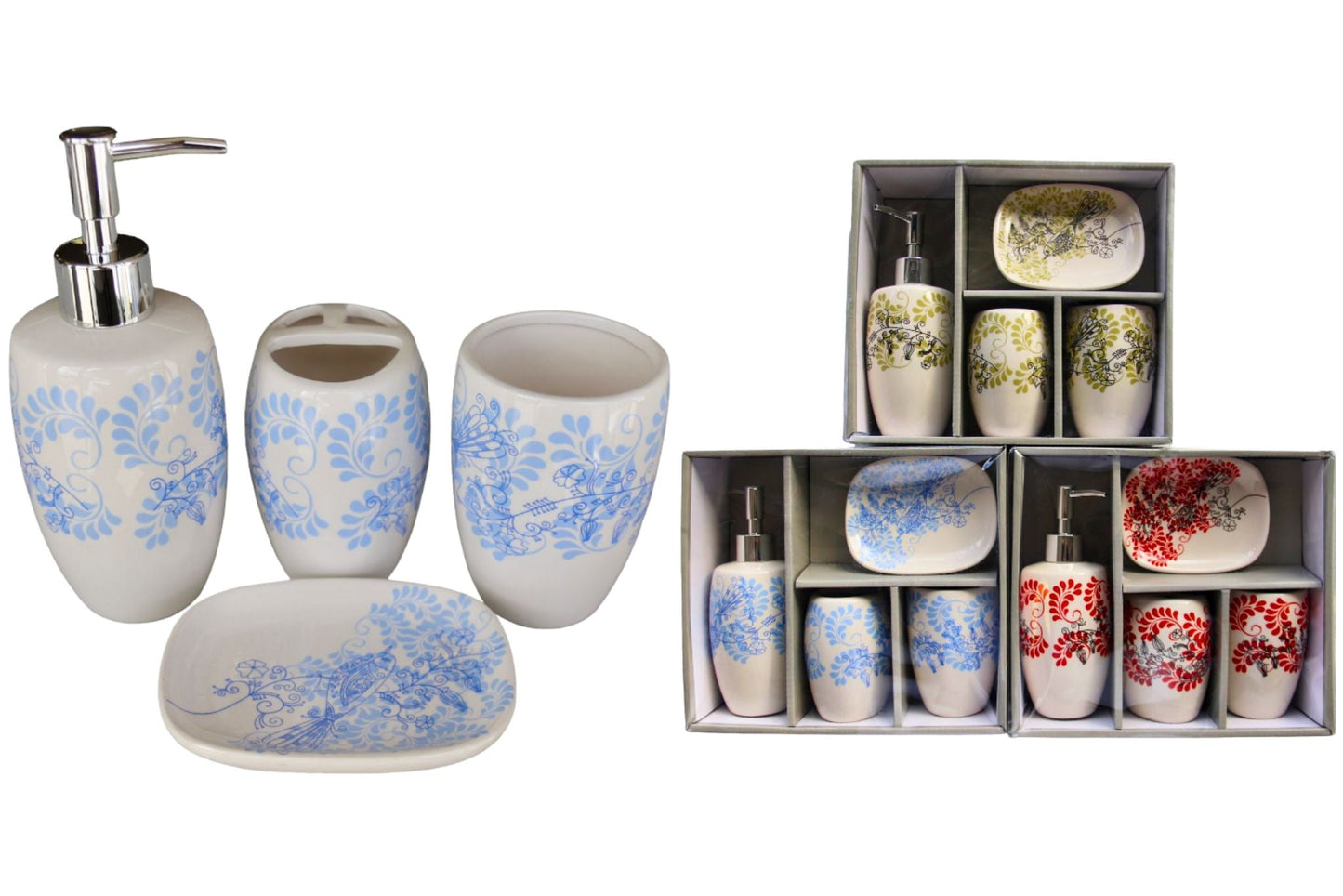 Ceramic Bathroom 4pcs Set 3 Asstd