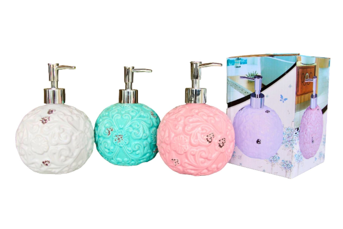 Ceramic Soap Dispenser 3 Asstd