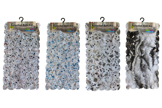 Bath Mat PVC Non Slip w/Suction Cups 68x38cm 4 Asstd