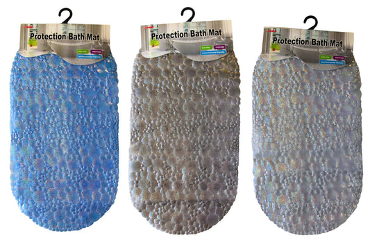 Bath Mat PVC Non Slip w/Suction Cups 68x38cm 4 Asstd