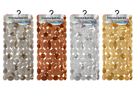Bath Mat PVC Non Slip w/Suction Cups 68x38cm 4 Asstd