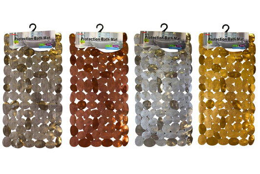 Bath Mat PVC Non Slip w/Suction Cups 68x38cm 4 Asstd