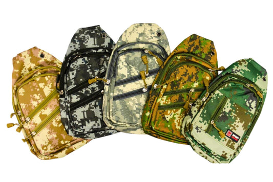 Crossbody Chest Bag - Camo 31x8x17cm 5 Asstd