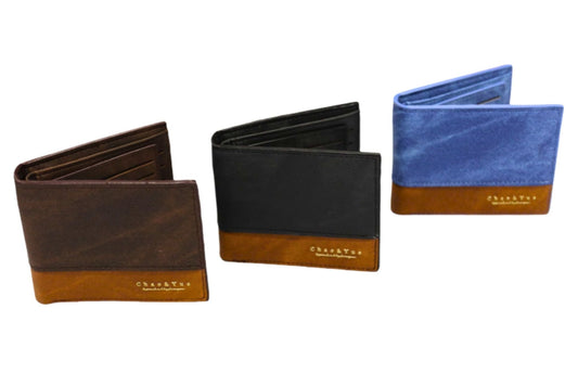 Wallet Mens 12x9.5cm 3 Asstd