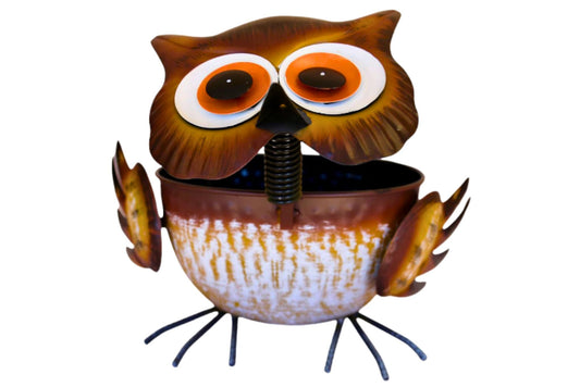 Owl Metal Flowerpot 25x23cm