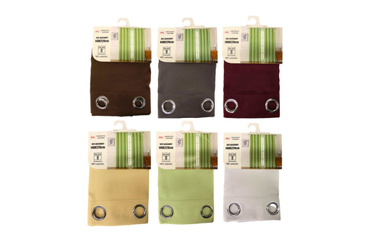 Solid Blockout Curtain 8 Grommets 137x220cm 6 Asstd
