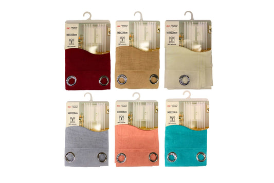 Sheer Curtain 8 Grommets 137x220cm 6 Asstd