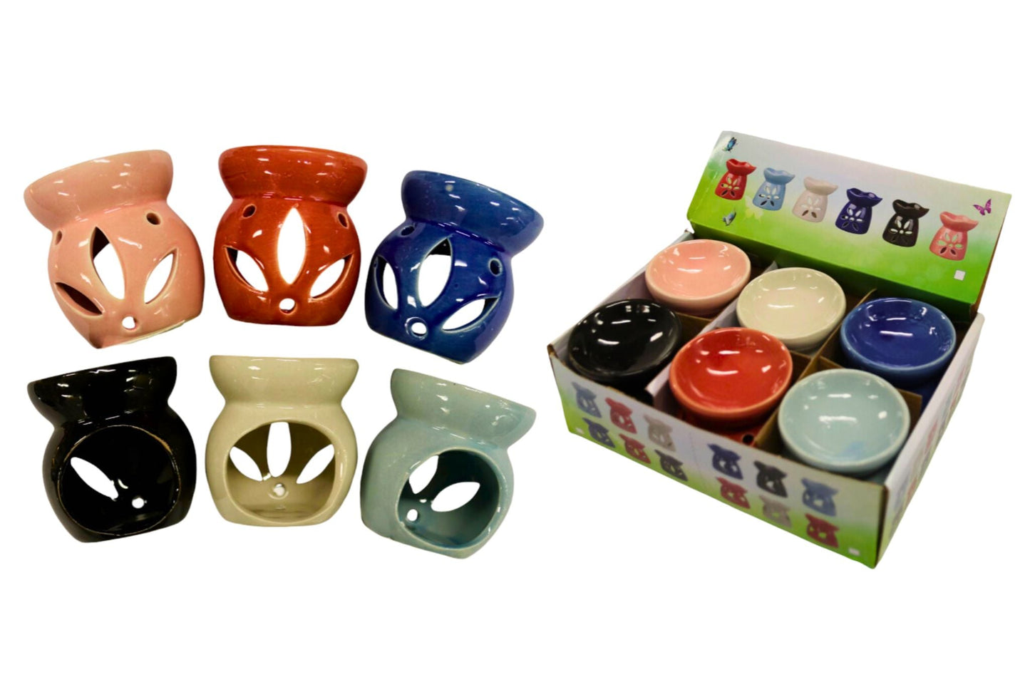 Ceramic Aroma Oil Burner 6 Asstd Display Box