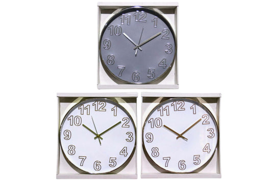 Clock Wall 36cm 4 Asstd