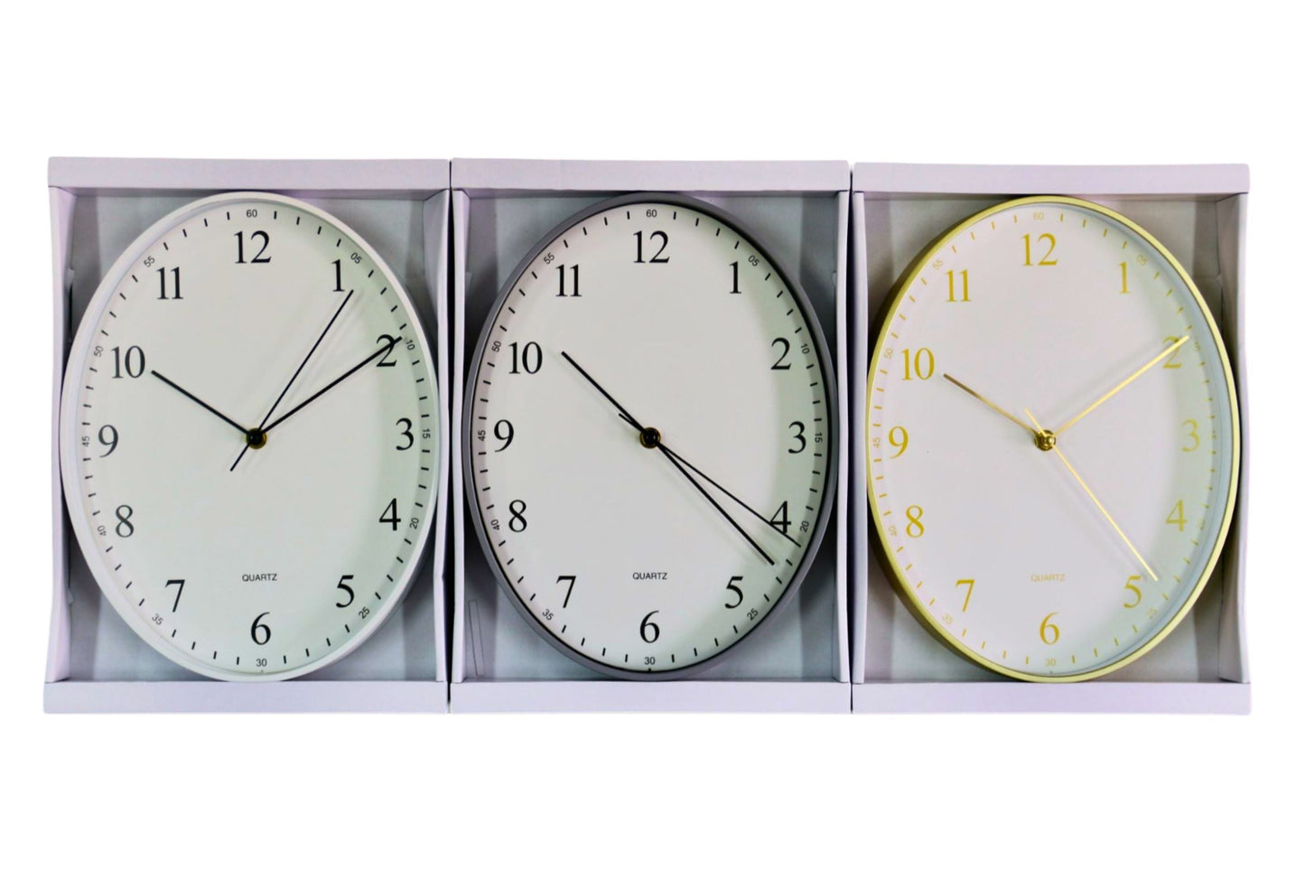 Clock Wall 31x24cm 3 Asstd