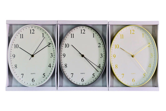 Clock Wall 31x24cm 3 Asstd
