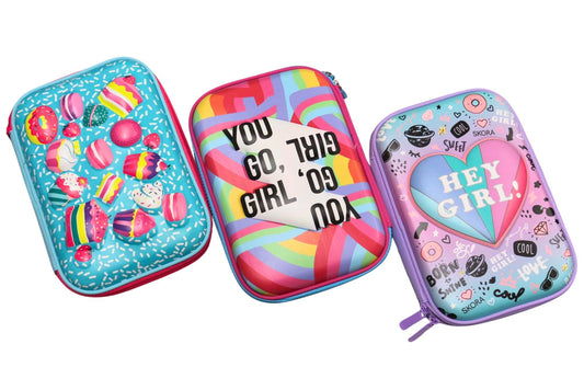 EVA Pencil Case 23x16cm 3 Asstd