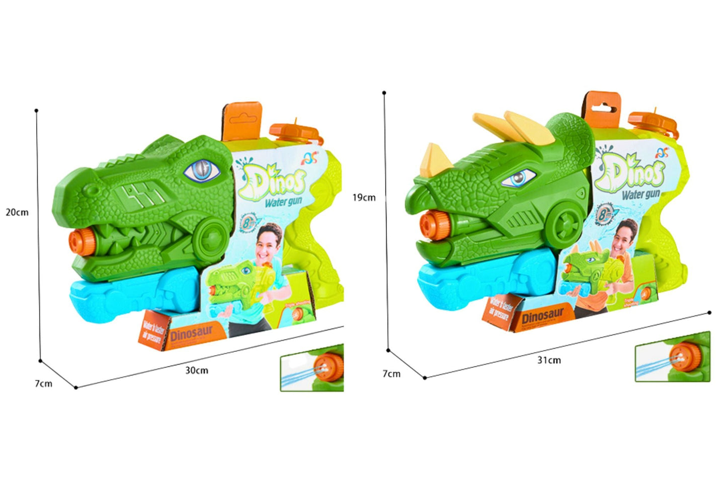 Water Gun Three Nozzle Pull Out 2 Asstd  30cm