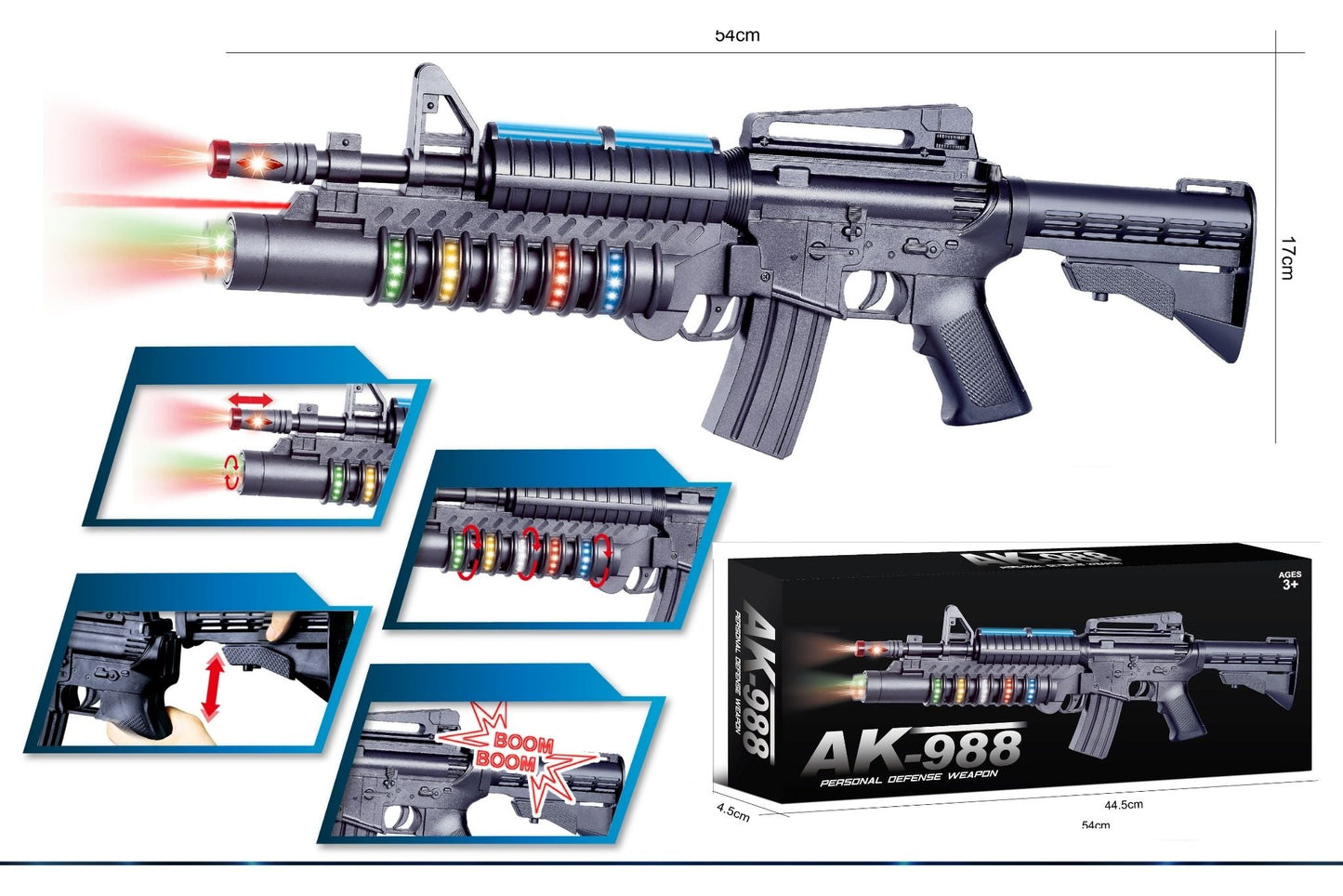 Toys Gun w/Light and Sound Batteries not Included