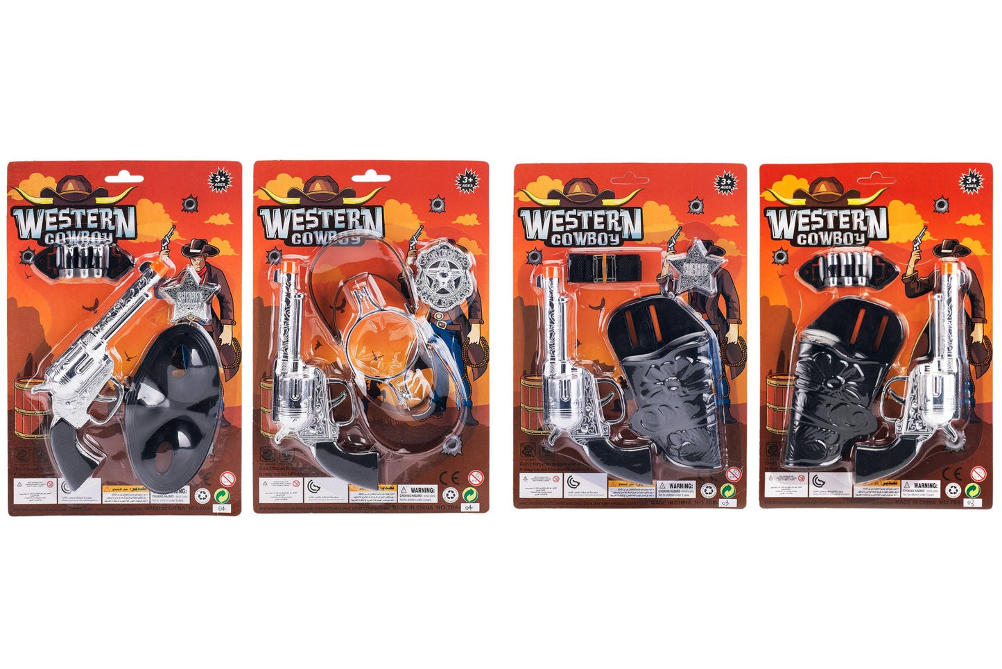 Western Cowboy Gun Set 4 Asstd