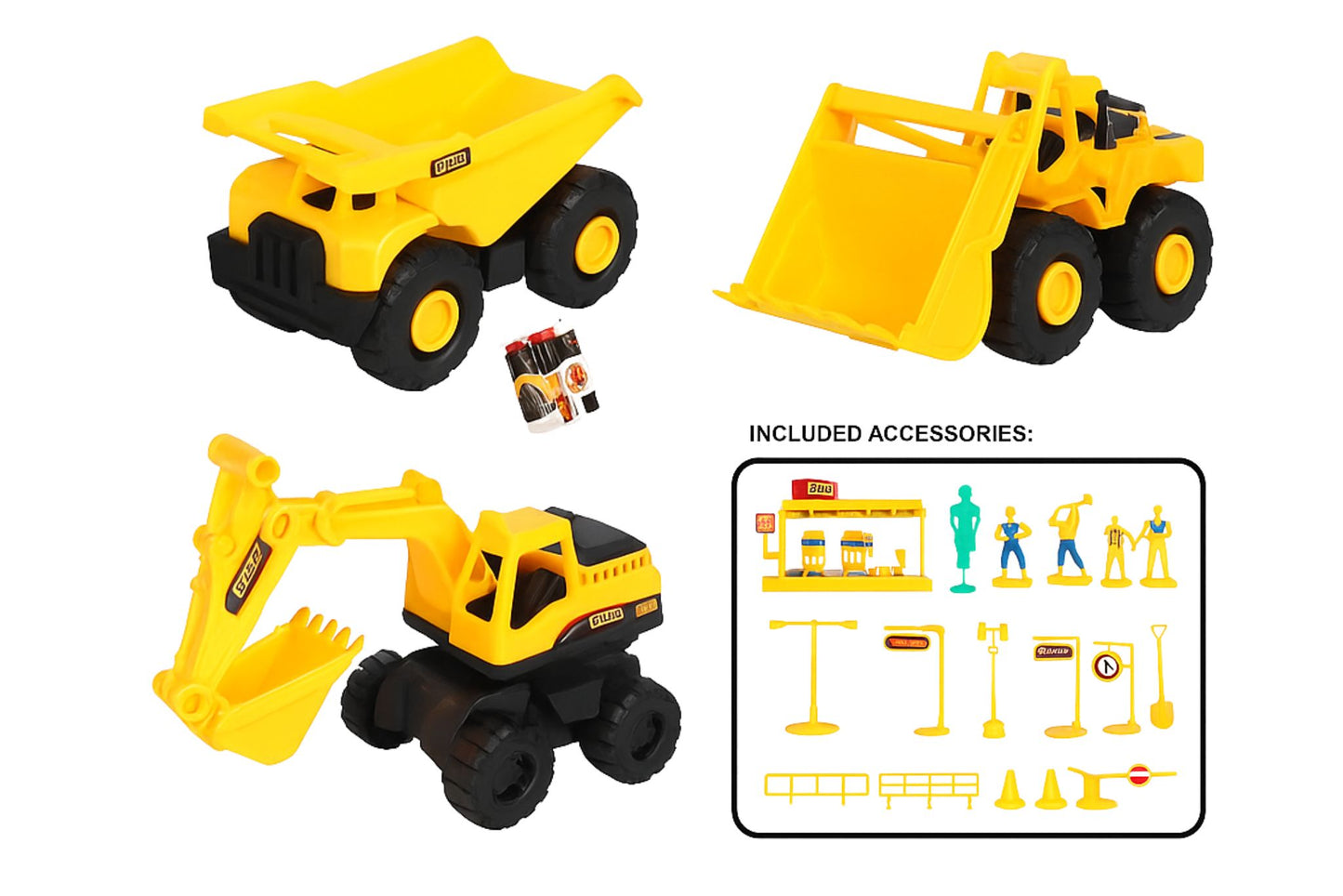 Friction Car - Construction Truck 19cm 3 Asstd