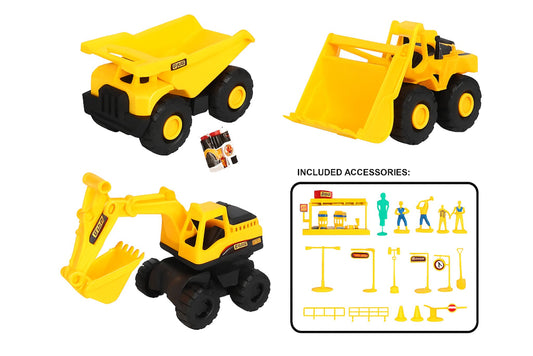 Friction Car - Construction Truck 19cm 3 Asstd