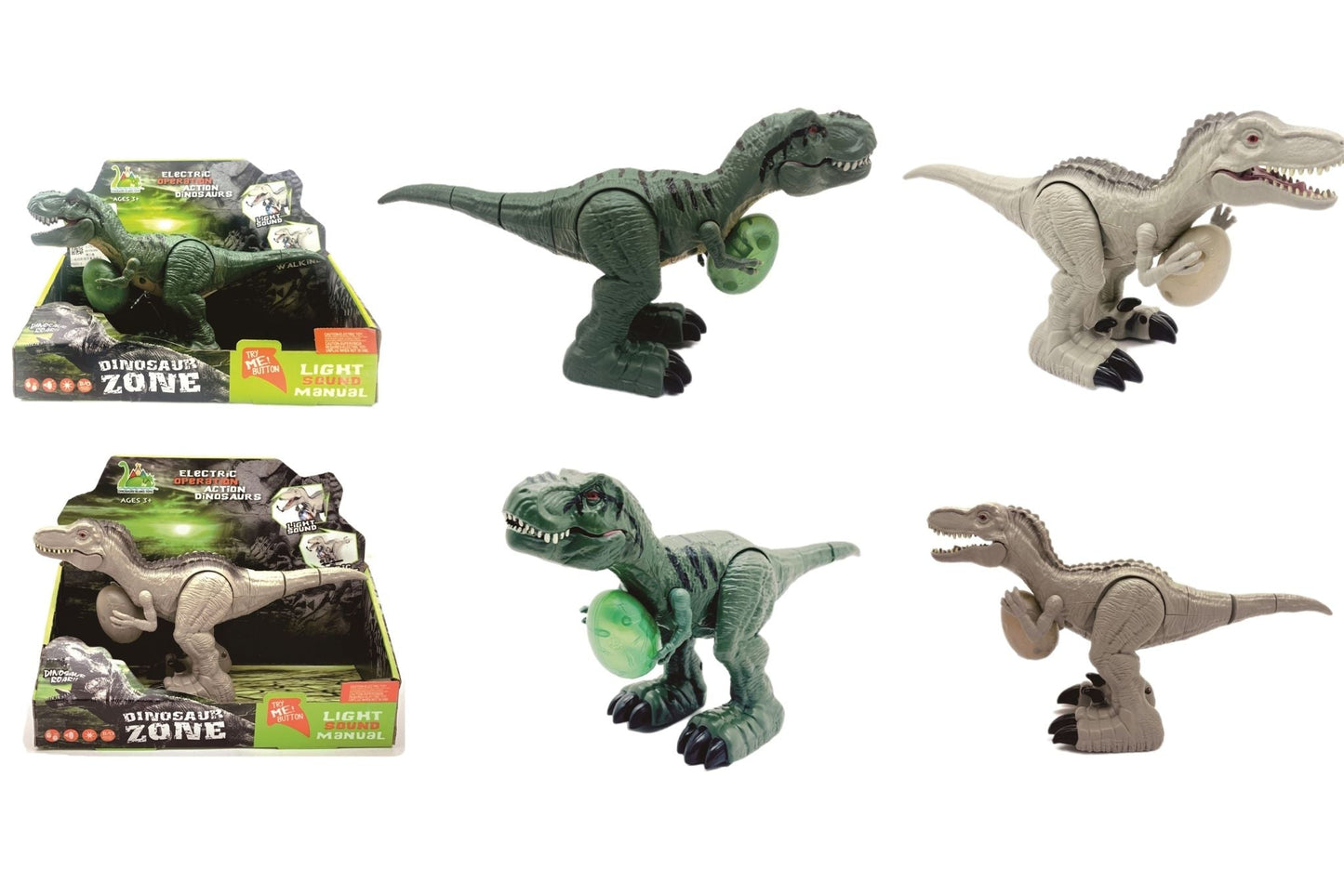 Electric Dinosaur w/Light and Sound 27cm Batteries not included