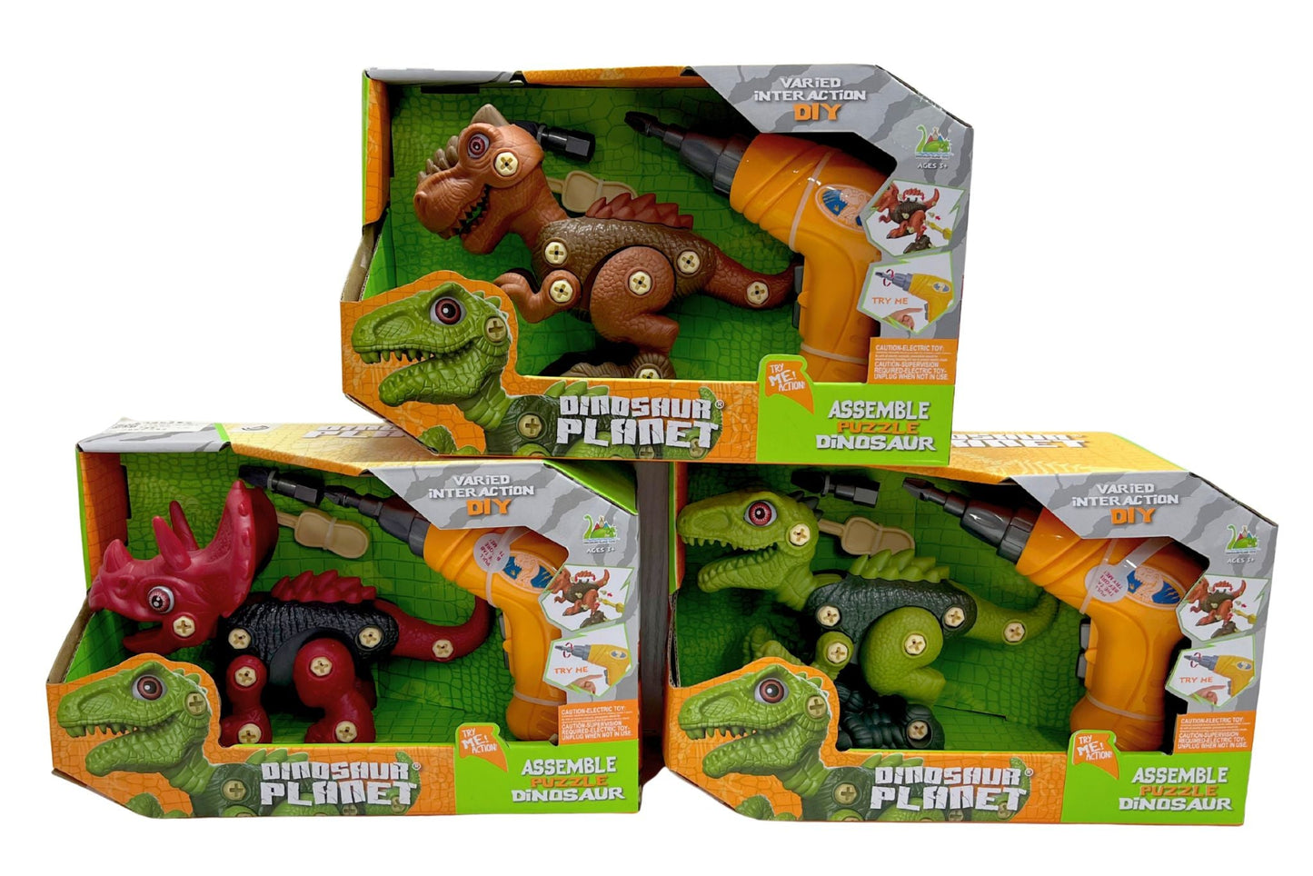 Dinosaur Set 28x18cm Batteries Included 3 Asstd