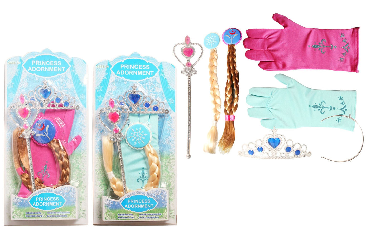 Toy Hair Braid Set 43x21cm 2 Asstd