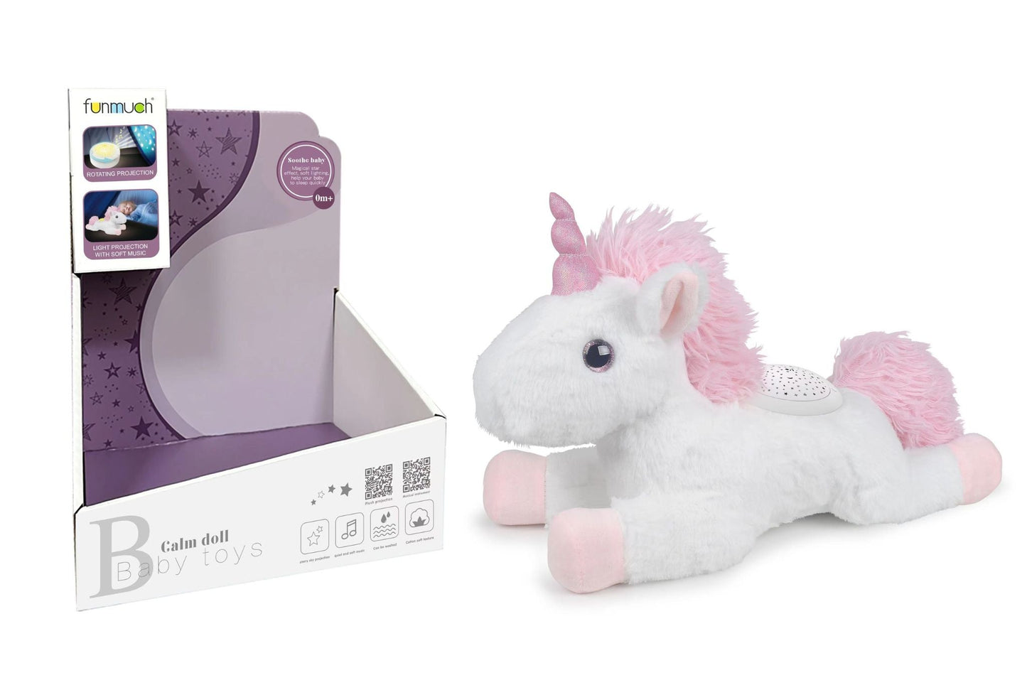 2-In-1 Soothing Music Unicorn Rotating Projector