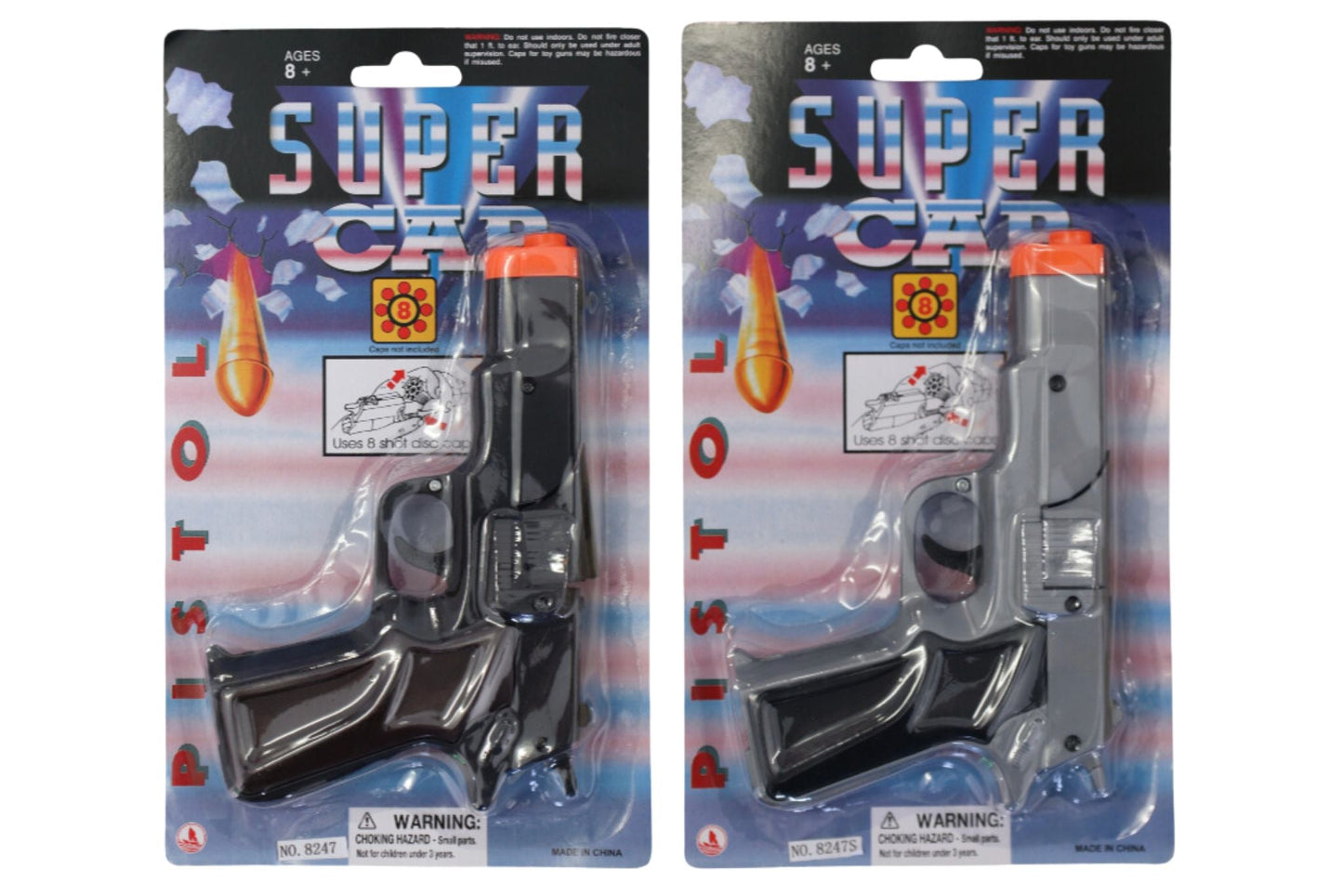 Cap Gun Pistol 17cm 2 Asstd