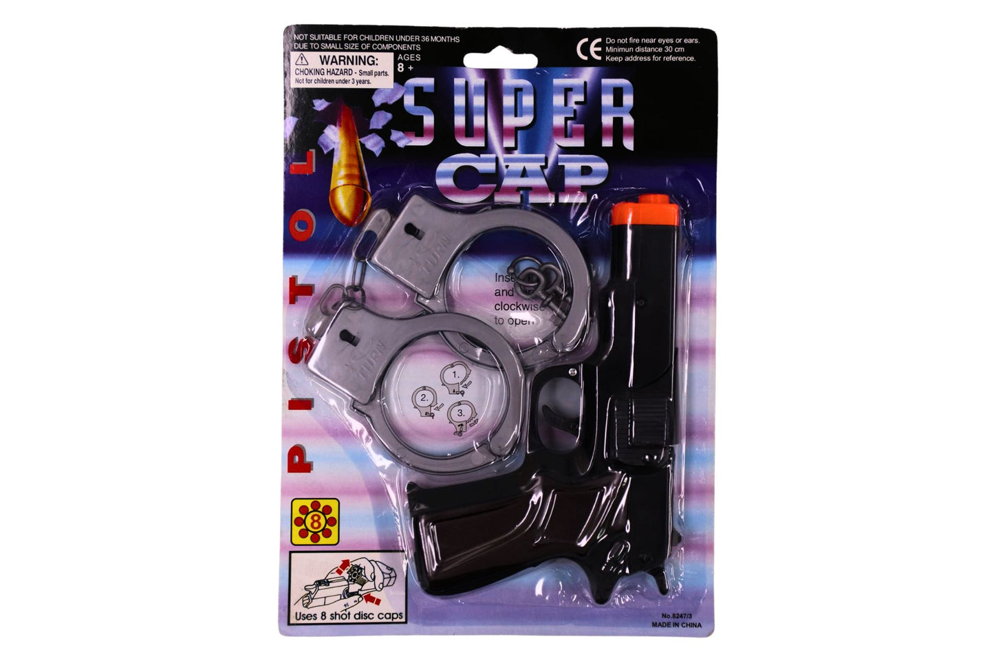 Cap Gun 8 Shot 2pc Set