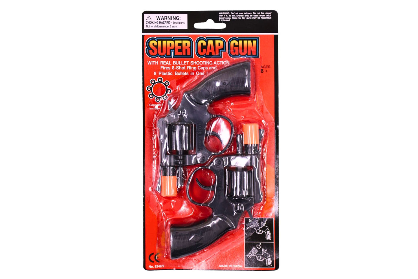 Cap Gun Pistol Dual 8 Shot Set