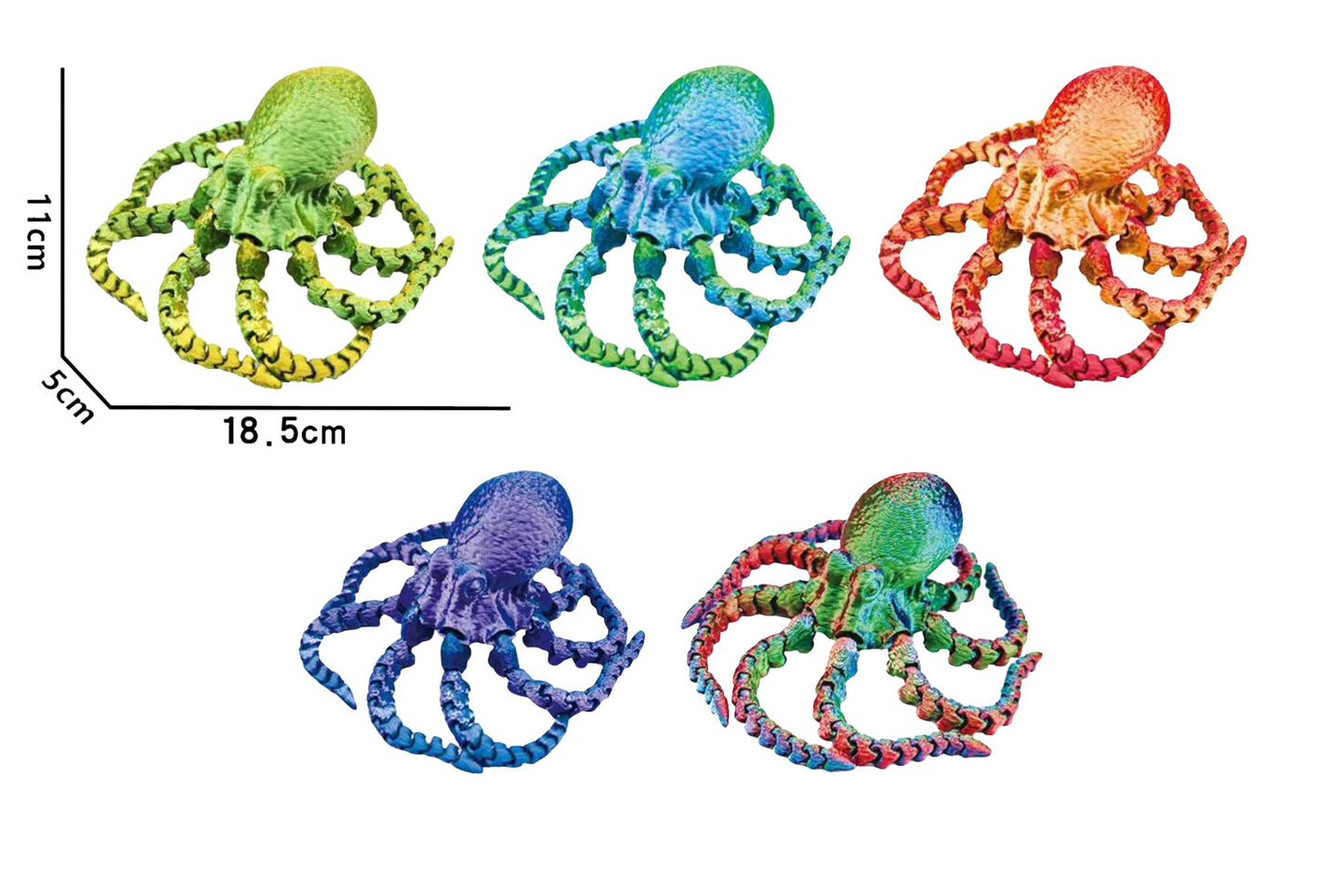 3D Printed Octopus 18.5x11.5cm 6 Asstd PDQ