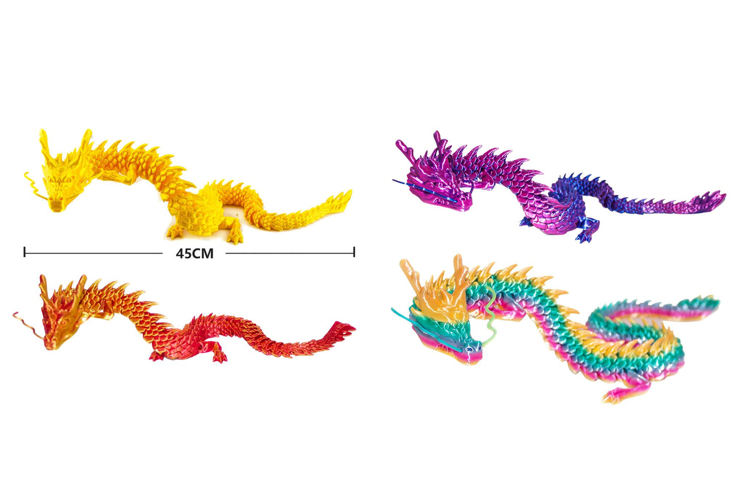 3D Printed Chinese Dragon 45cm 4 Asstd PDQ
