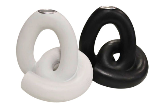 Resin Single Taper Candle Holder 12.5x12.5cm 2 Asstd