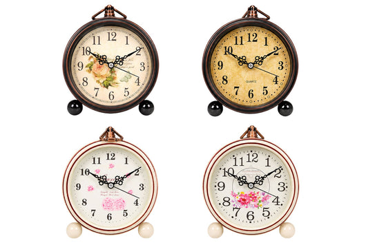 Clock Table Alarm 12x18cm 4 Asstd