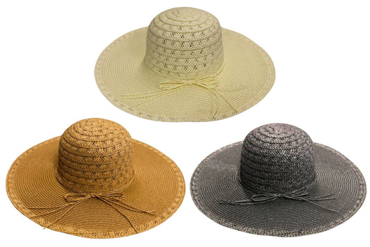 Hat Straw 41cm 3 Asstd