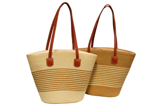 Straw Bag 43x27cm 2 Asstd
