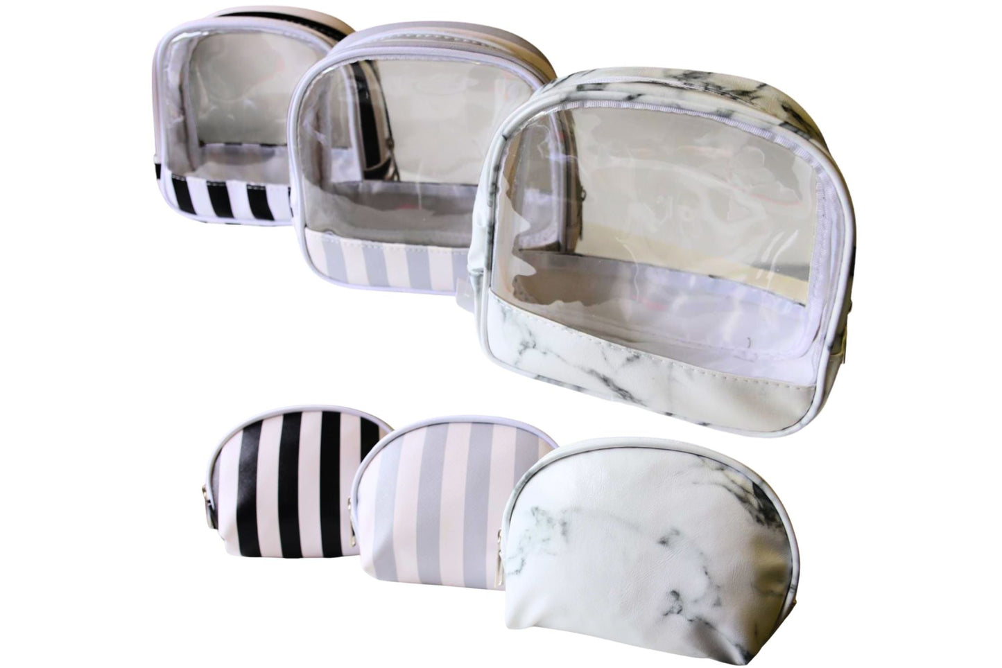 Cosmetic Bag Pk2 19x17x8cm/15x13x6cm 3 Asstd