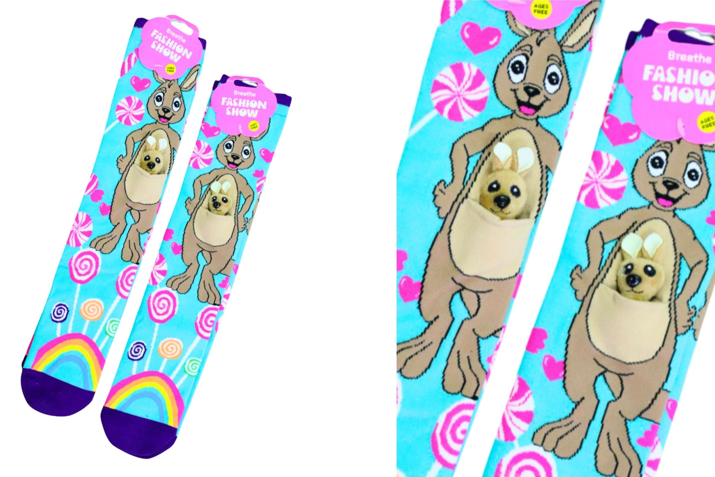 Novelty Socks Girls Kangaroo