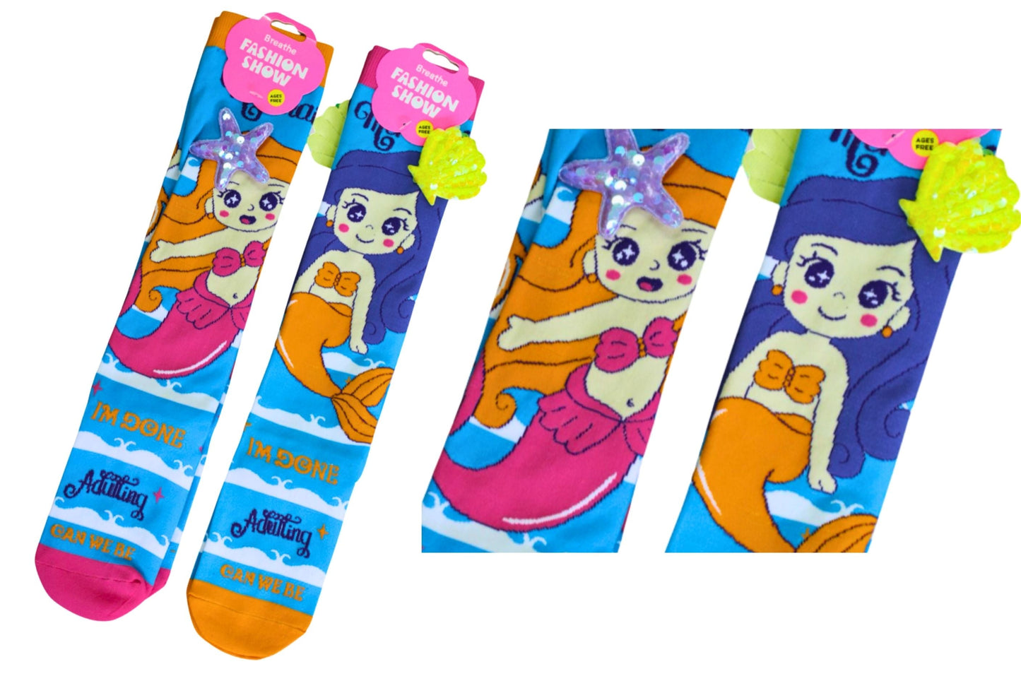 Novelty Socks Girls Mermaid