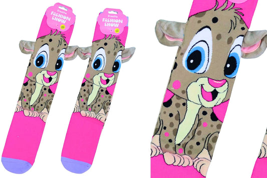 Novelty Socks Girls Leopard