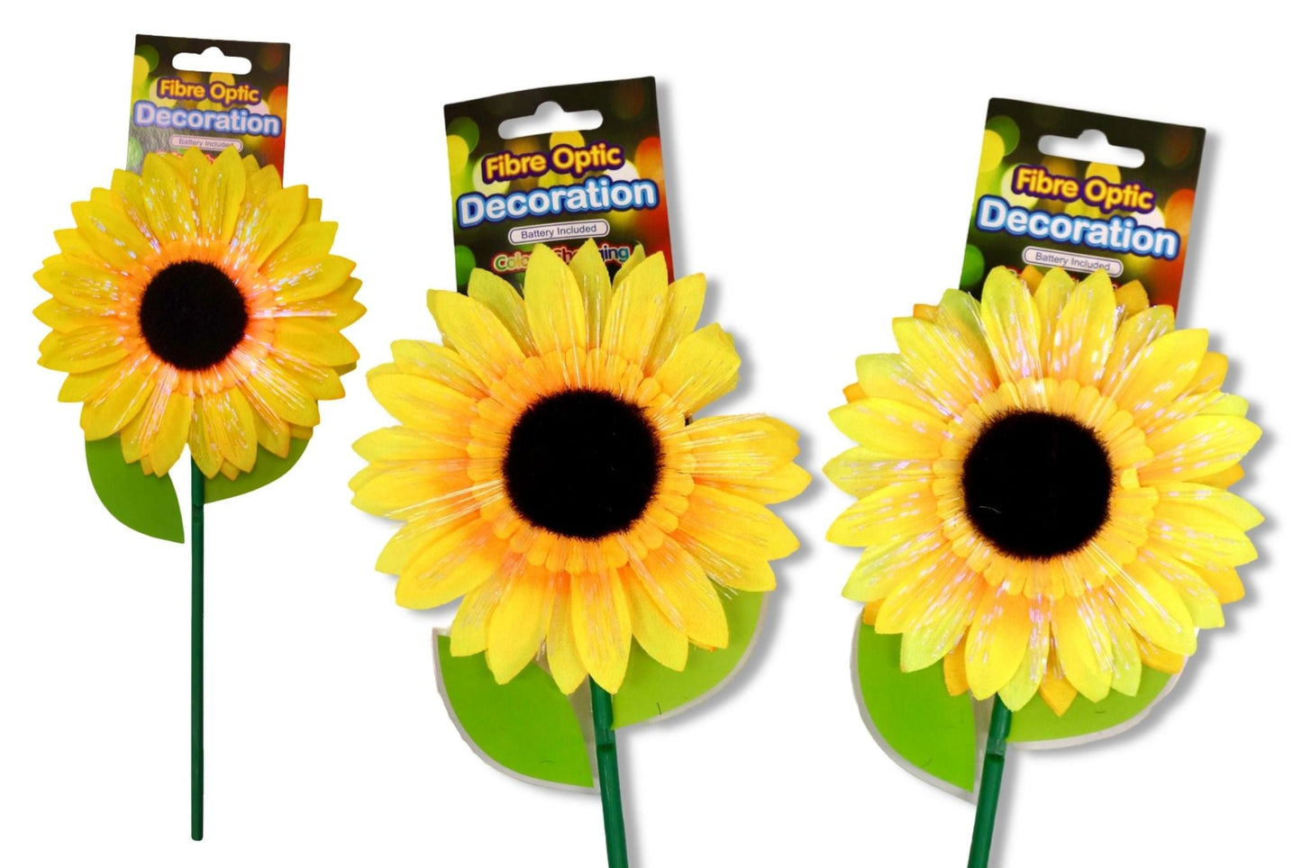 Fibre Optic Sunflower 29x15cm