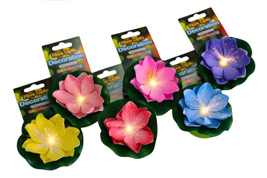 Fibre Optic Lotus 11cm 6 Asstd