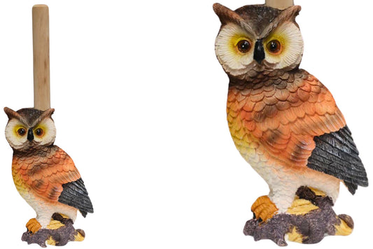 Resin Paper Towel Holder Owl 14x11x26cm