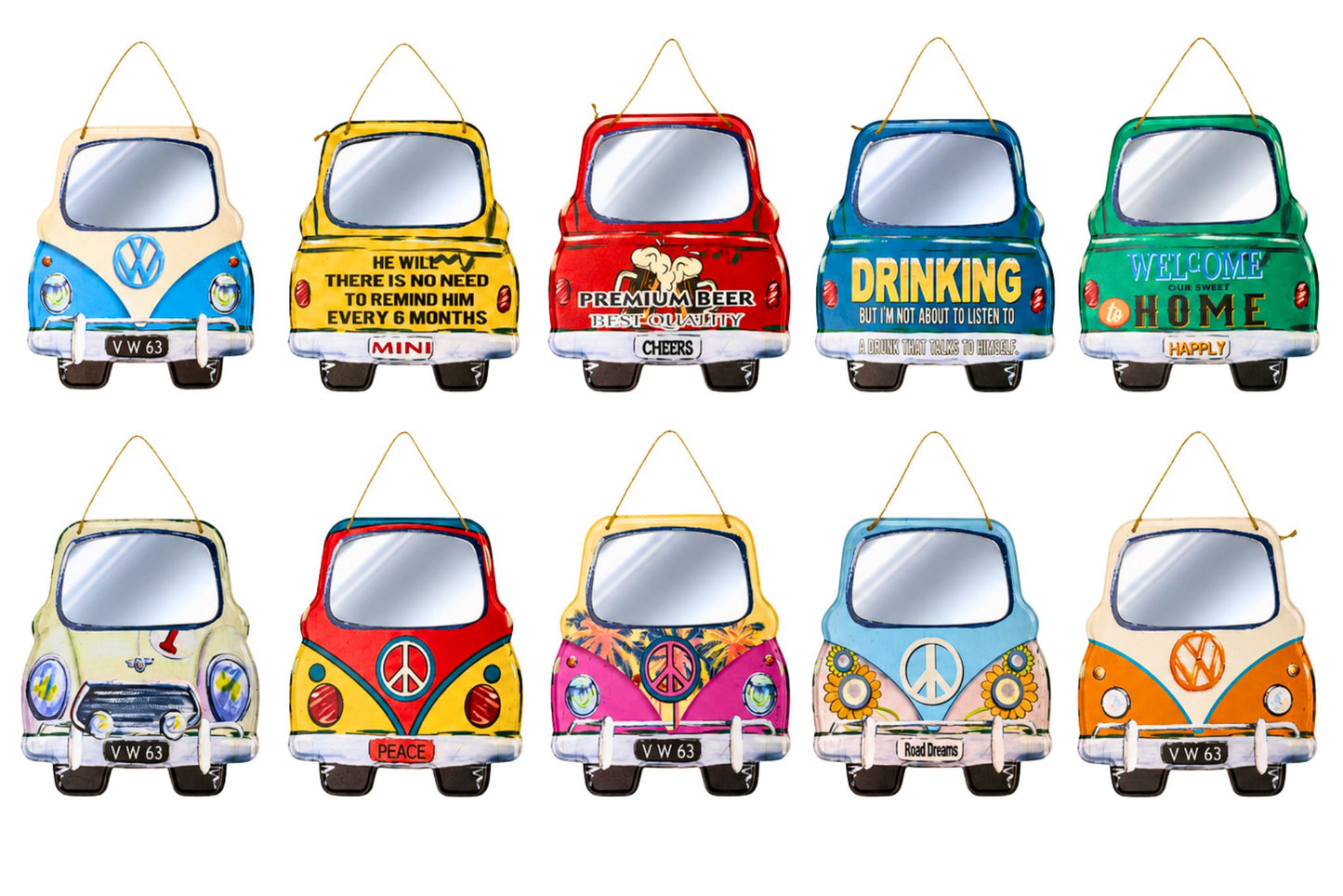 Metal War Art Kombi Van Front 33x30cm 10 Asstd