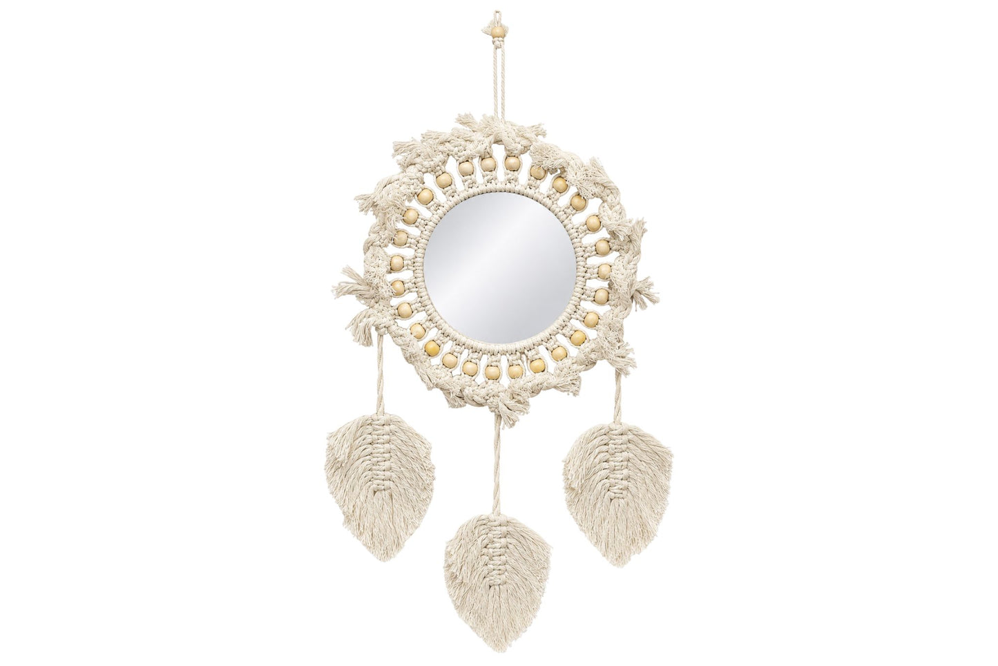 Dream Catcher Wall Hanging Mirror with Feather 70x25cm
