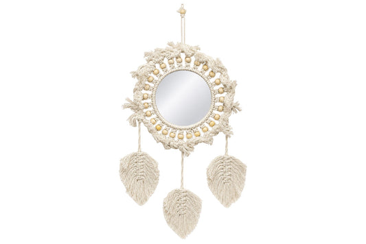Dream Catcher Wall Hanging Mirror with Feather 70x25cm