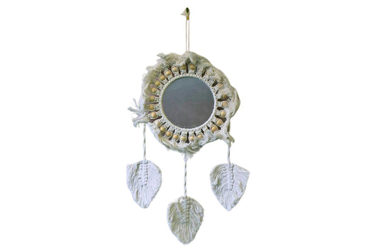 Dream Catcher Wall Hanging Mirror with Feather 70x25cm