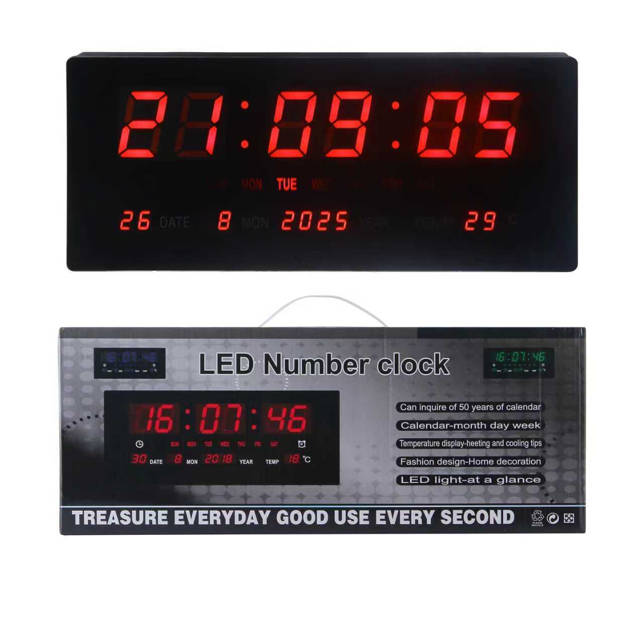 LED Digital Clock 27x13.5cm