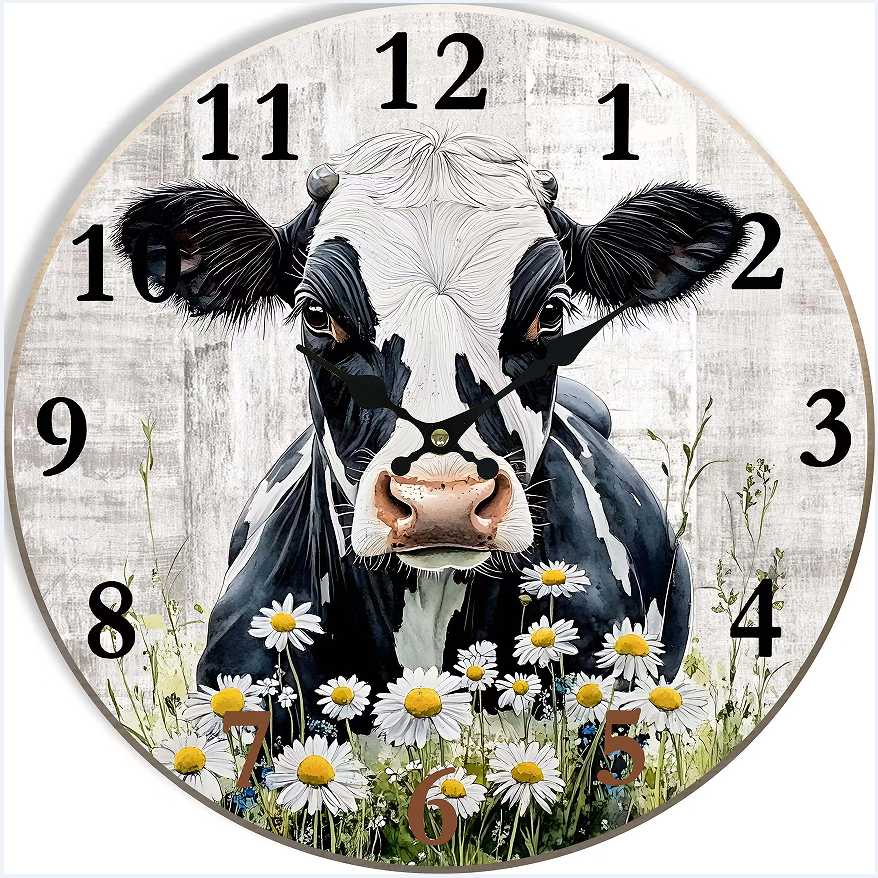 Clock Wall MDF Cow 34cm
